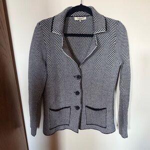 Cocogio herringbone wool sweater black and white M